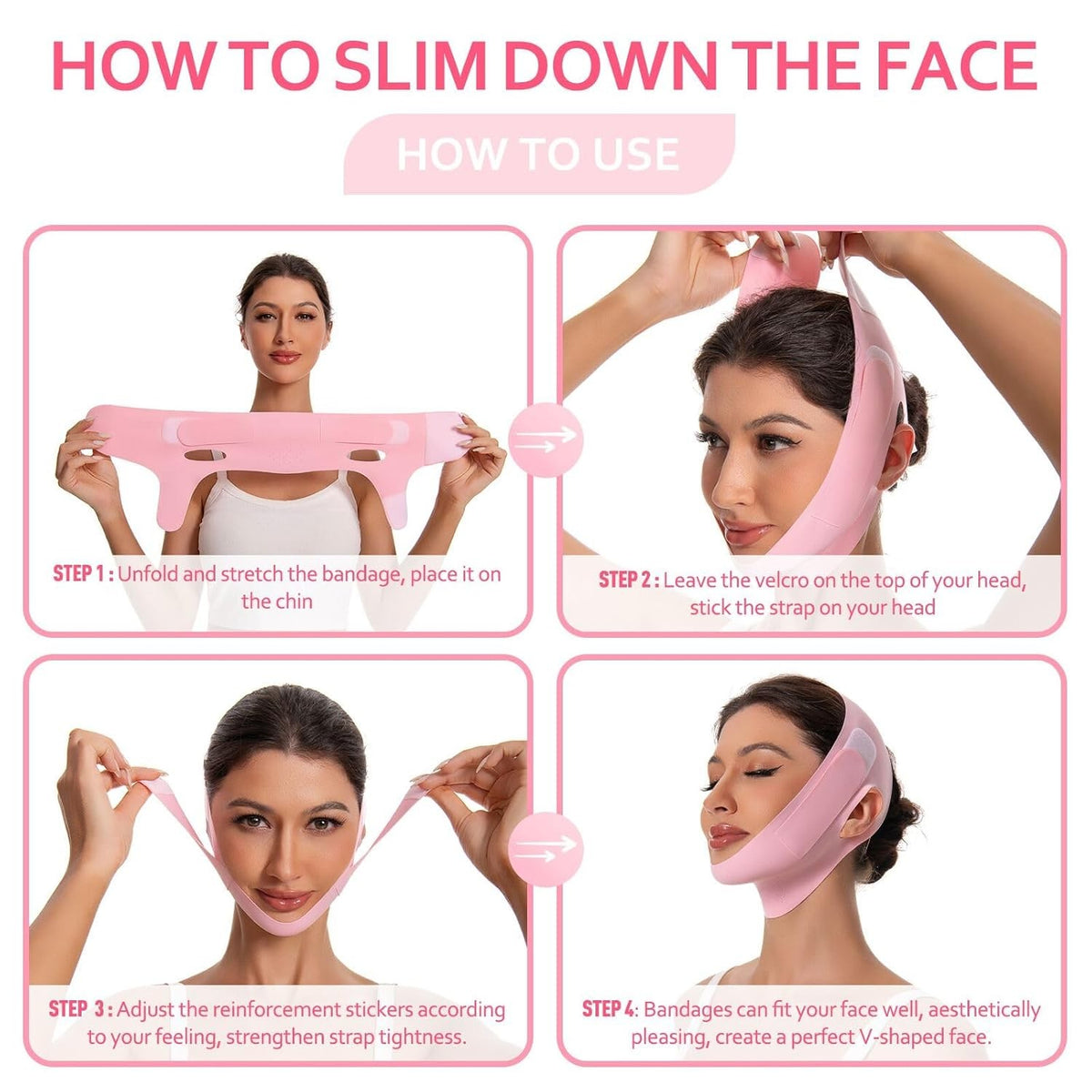 V Line Lifting Mask Chin Strap for Sleep, Reusable Face Slimming Band Purple