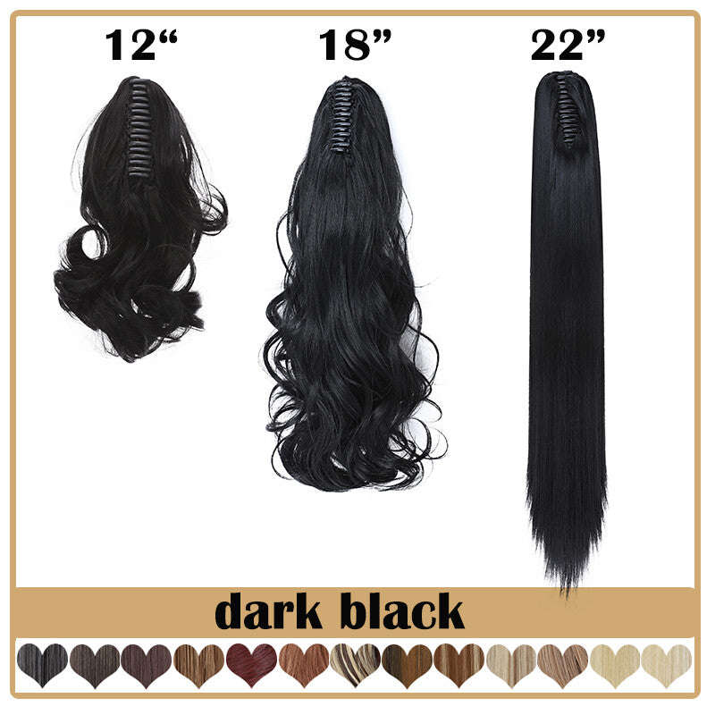 Extra Thick 12-Inch Clip-In Ponytail Hair Extension - Natural & Wavy