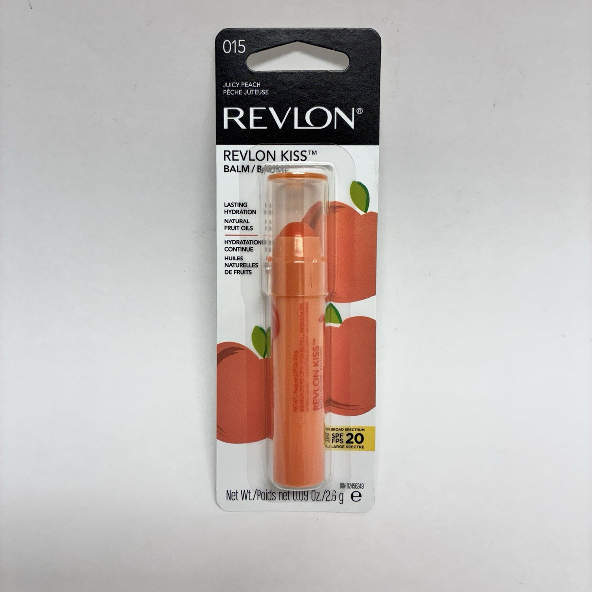 Revlon Kiss Lip Balm Juicy Peach SPF 20 Hydrating Lip Treatment 0.09oz