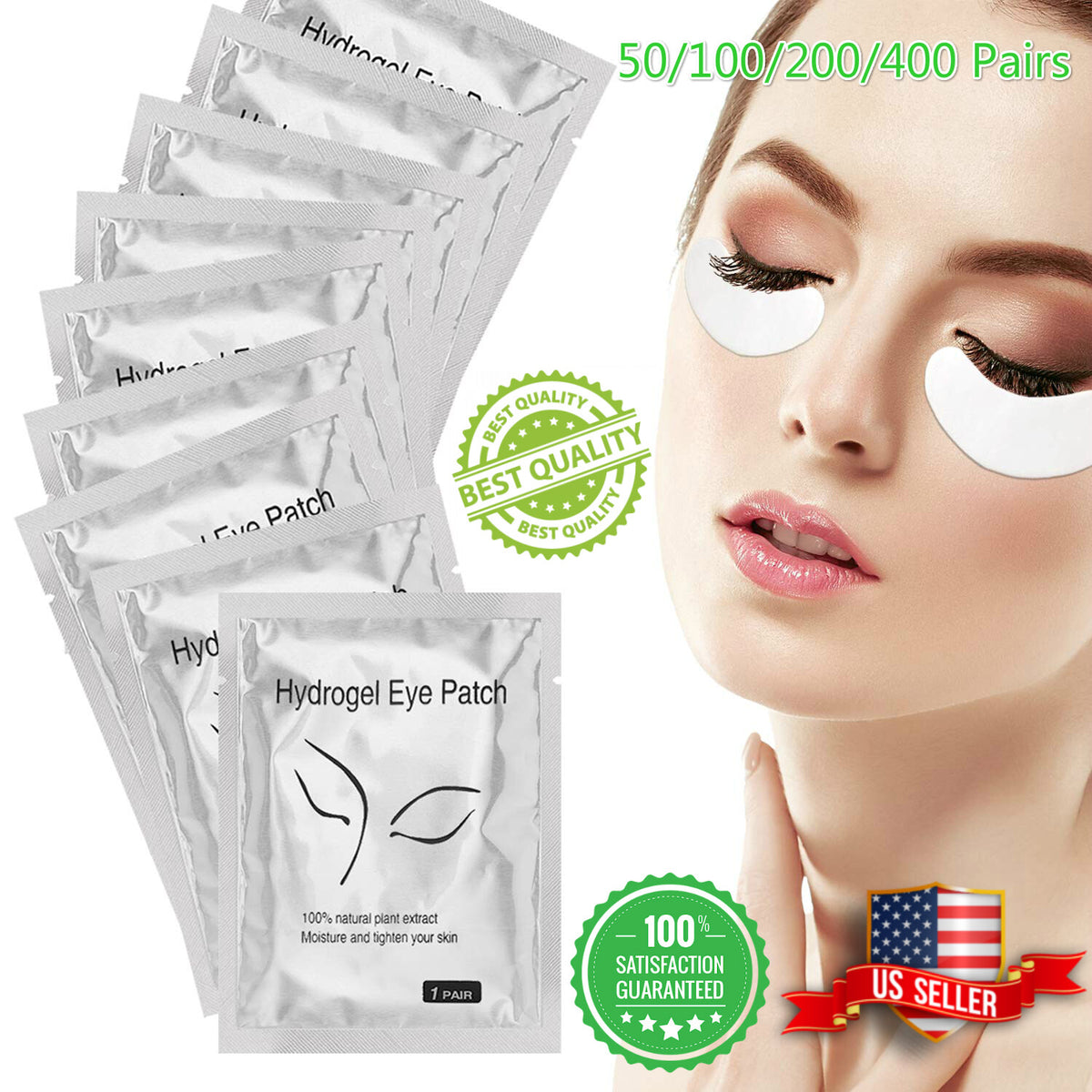 Lint Free Under Eye Gel Patches for Eyelash Extensions - 50/100/400 Pairs