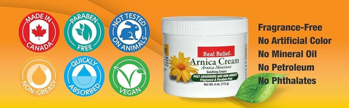 Gentle 4 oz Arnica Cream - Hypoallergenic & Fragrance-Free for