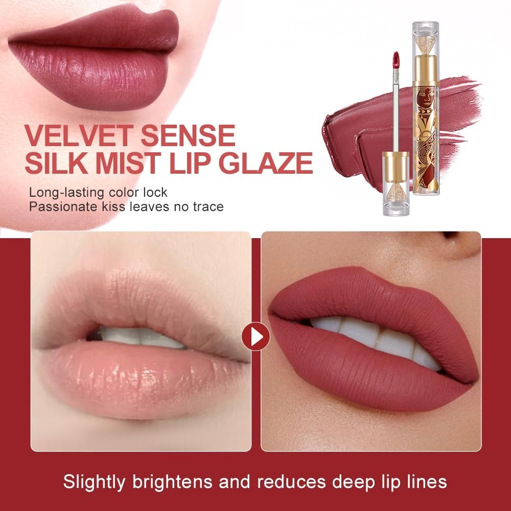 Long-Lasting Waterproof Matte Lip Stain - Nude Rosewood Shade