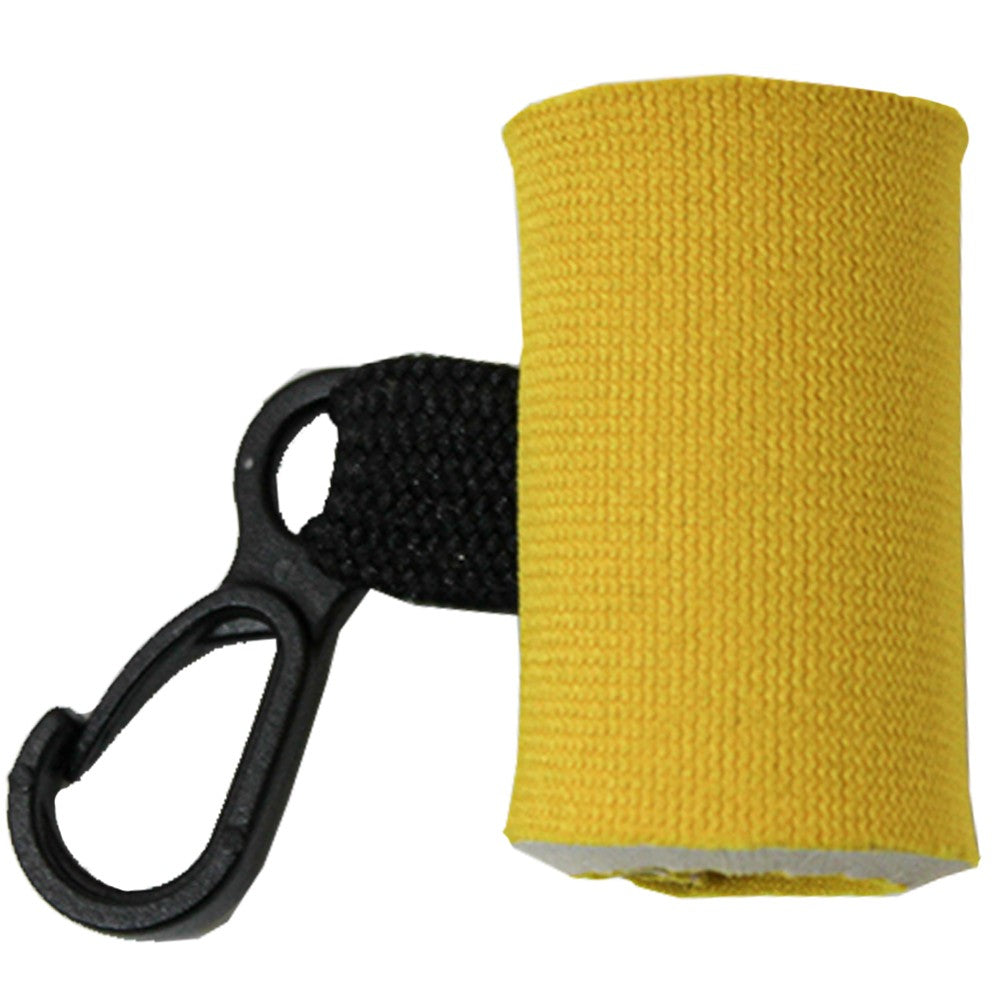Clip-On Lip Balm Holder with Keychain - 4 Yellow Neoprene Sleeve Cases