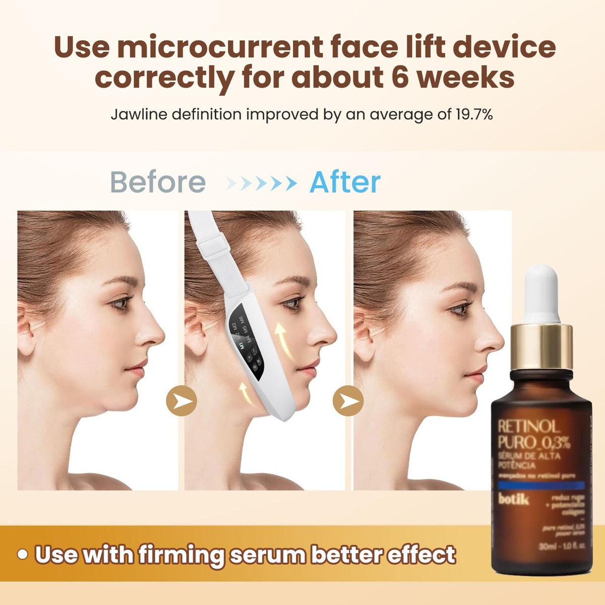 Electric V-Face Lift Device with 6 Modes and 8 Intensity Levels for Facial Sculpting