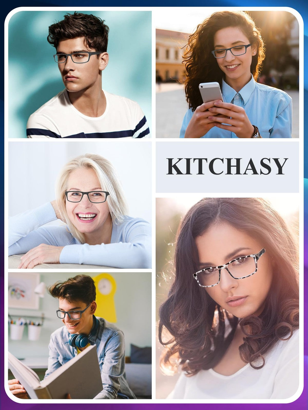 Blue Light Blocking Glasses 2 Pack Anti-Glare UV400 Computer Reading Eyewear