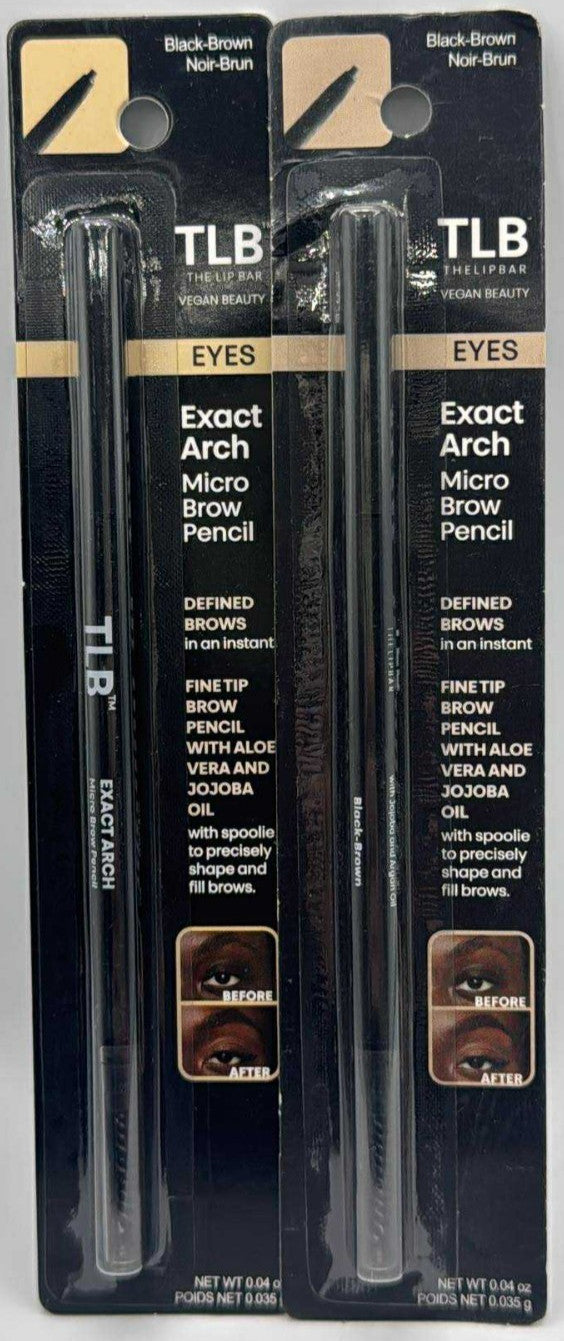 2-Pack Micro Brow Pencil - Natural Black Brown, Long-Wear, Retractable Tip