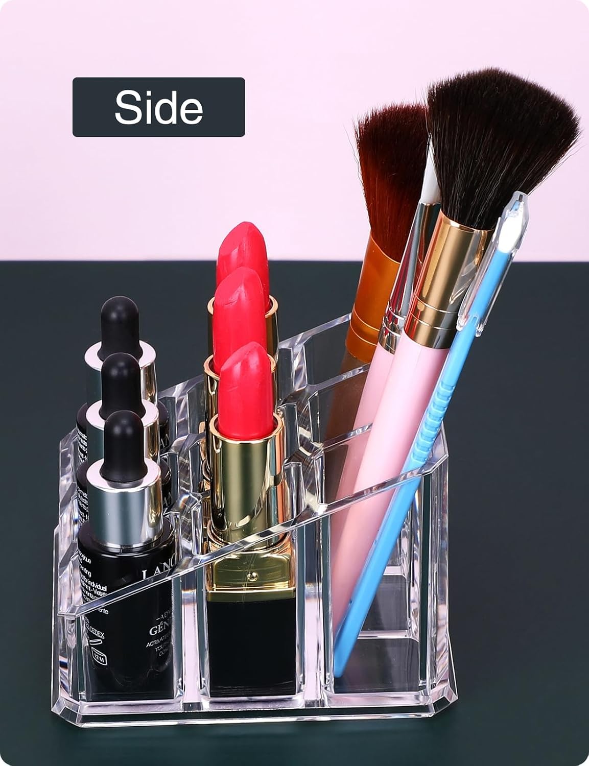 9-Slot Lipstick and Lip Gloss Organizer, Clear Acrylic Makeup Storage