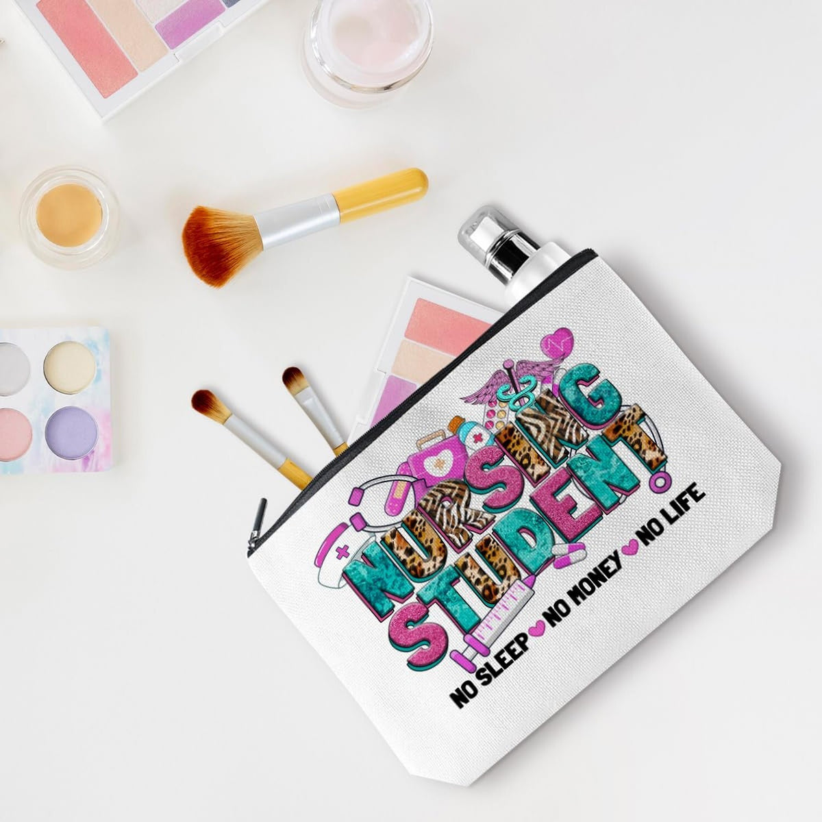 Nurse Makeup Bag - Inspirational Cosmetic Organizer for Women & Students