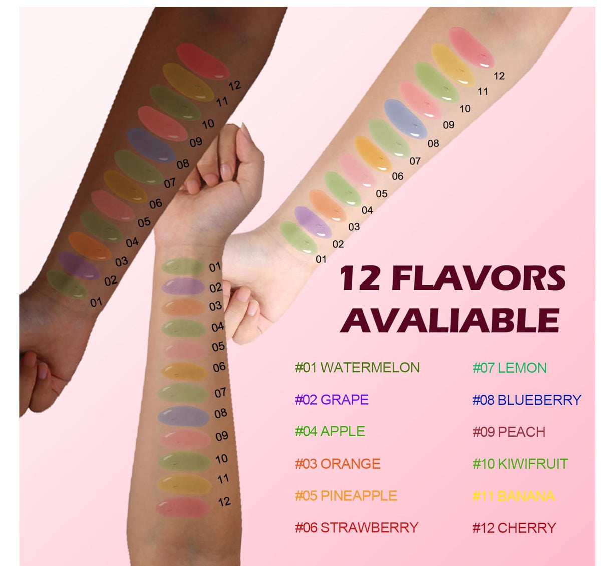 12 Flavors Lip Balm Set with Keychain - Moisturizing Vitamin E Lip Care