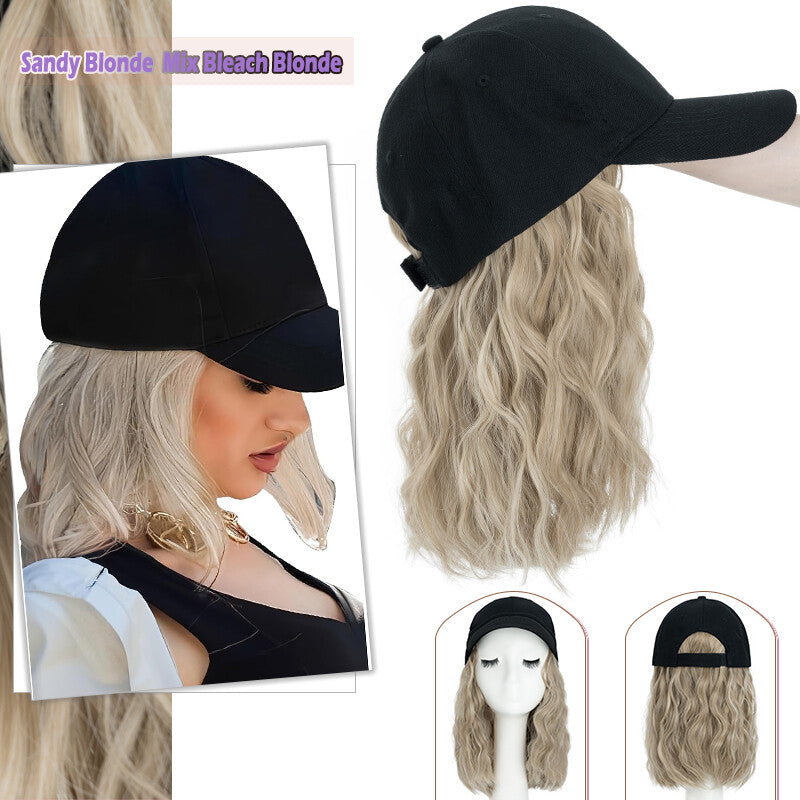 Adjustable Baseball Cap Wig with Hair Piece - Short Long Synthetic Hair