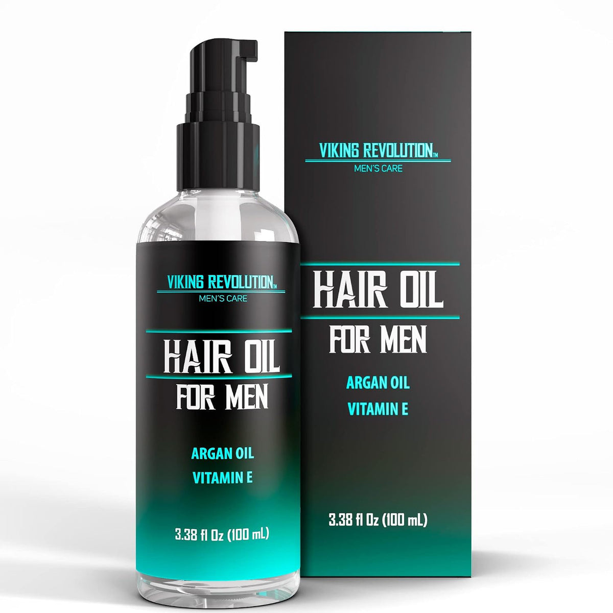 Men's Hydrating Hair Oil with Argan & Vitamin E - Nourishing Sunflower Seed Oil, 3.38 fl oz