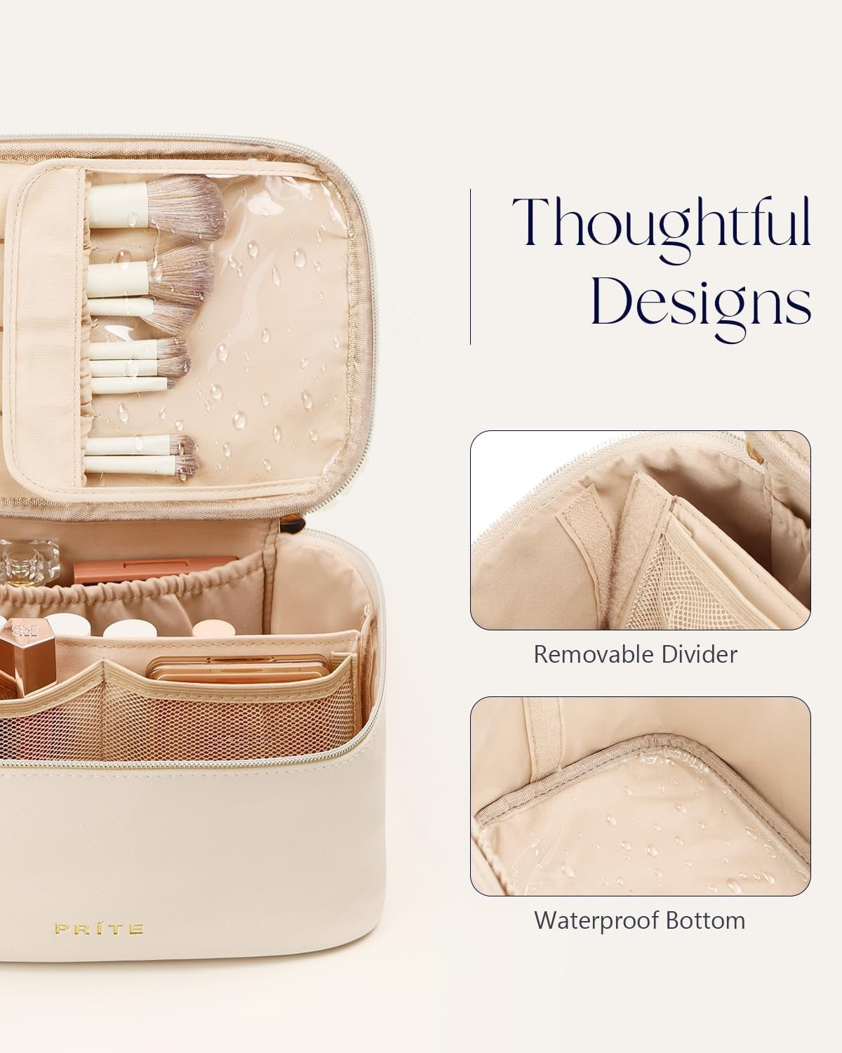 Large Capacity Waterproof Travel Makeup Bag - Portable Cosmetic Organizer