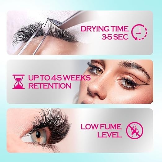 Sensitive Eyelash Extension Glue 3-4 Seconds Drying Time 5-6 Weeks Retention