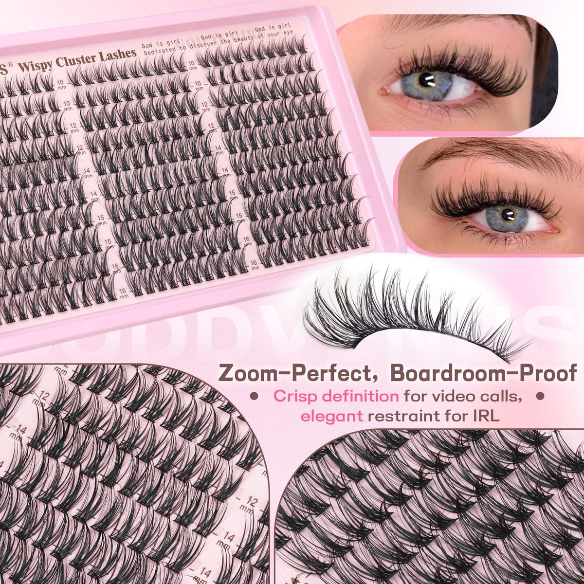 Wispy Lash Clusters Kit Natural DIY Eyelash Extensions 10-16mm 300pcs