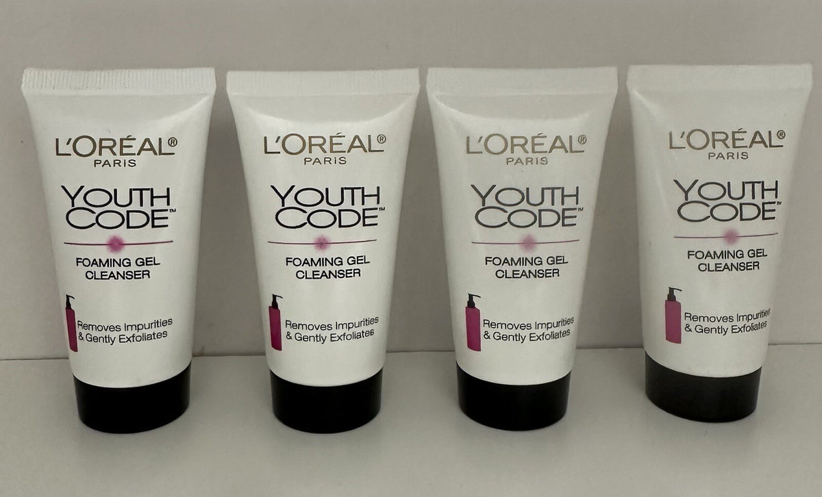 L’Oréal Youth Code Foaming Gel Cleanser 1.0 oz – Travel Lot of 4
