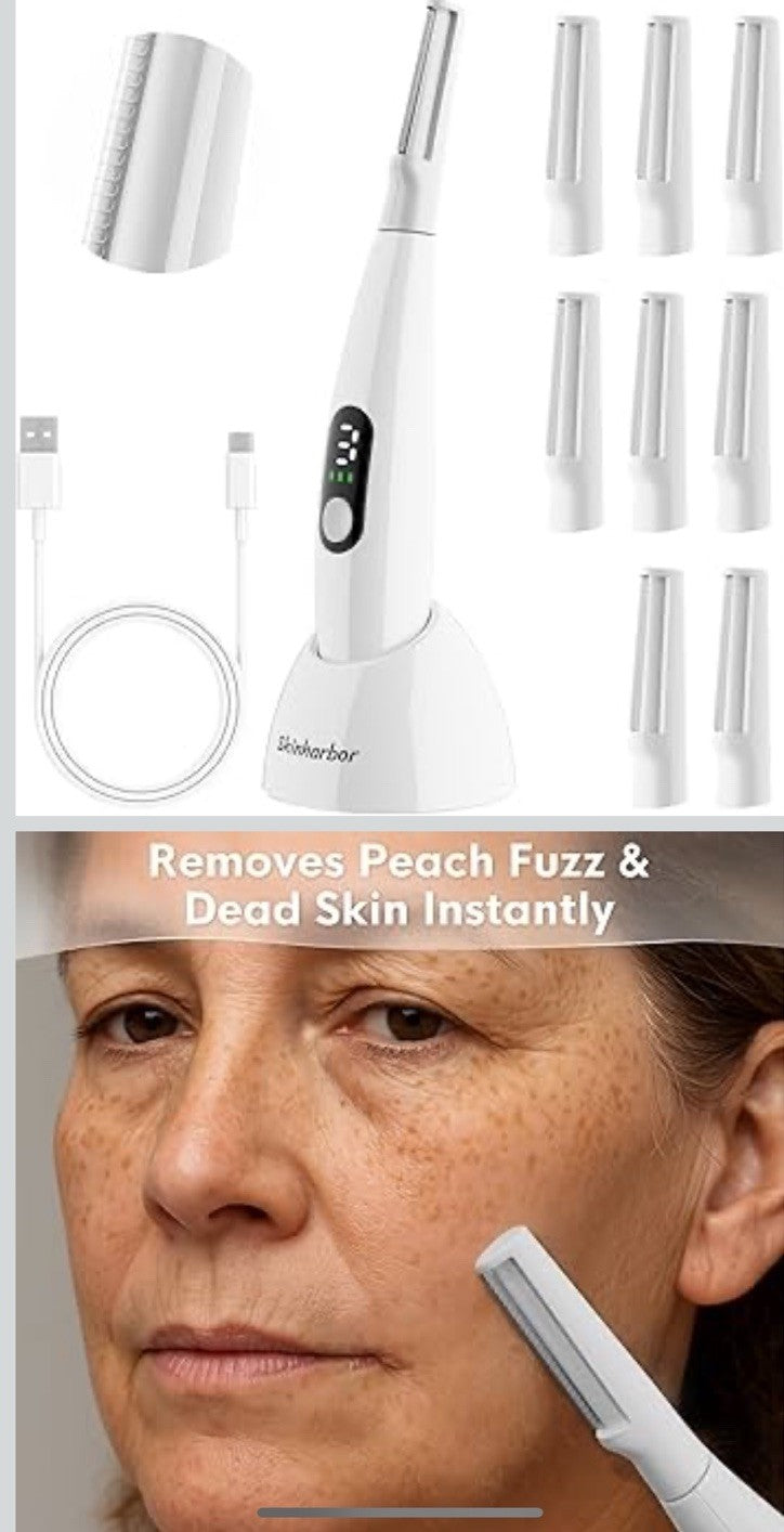 Sonic Dermaplane Razor for Women - Facial Exfoliation & Peach Fuzz Removal, 3 Speeds