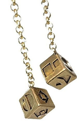 Antique Gold Weathered 3D Dice Jewelry Box – 10.5 Inch Long, Cubed Design