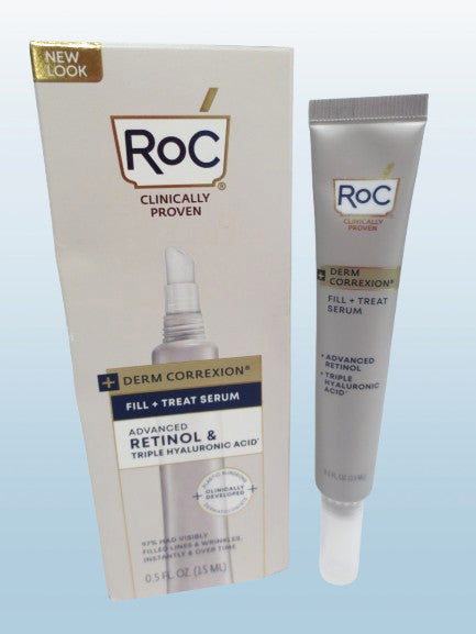RoC Fill + Treat Serum with Advanced Retinol and Triple Hyaluronic Acid – 0.5 oz, 2-Pack