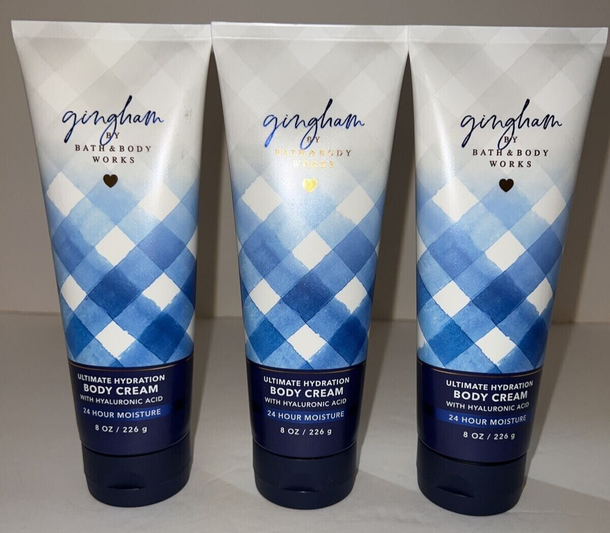3x BATH & BODY WORKS *GINGHAM* 24 HOUR MOISTURE ULTRA SHEA CREAMS