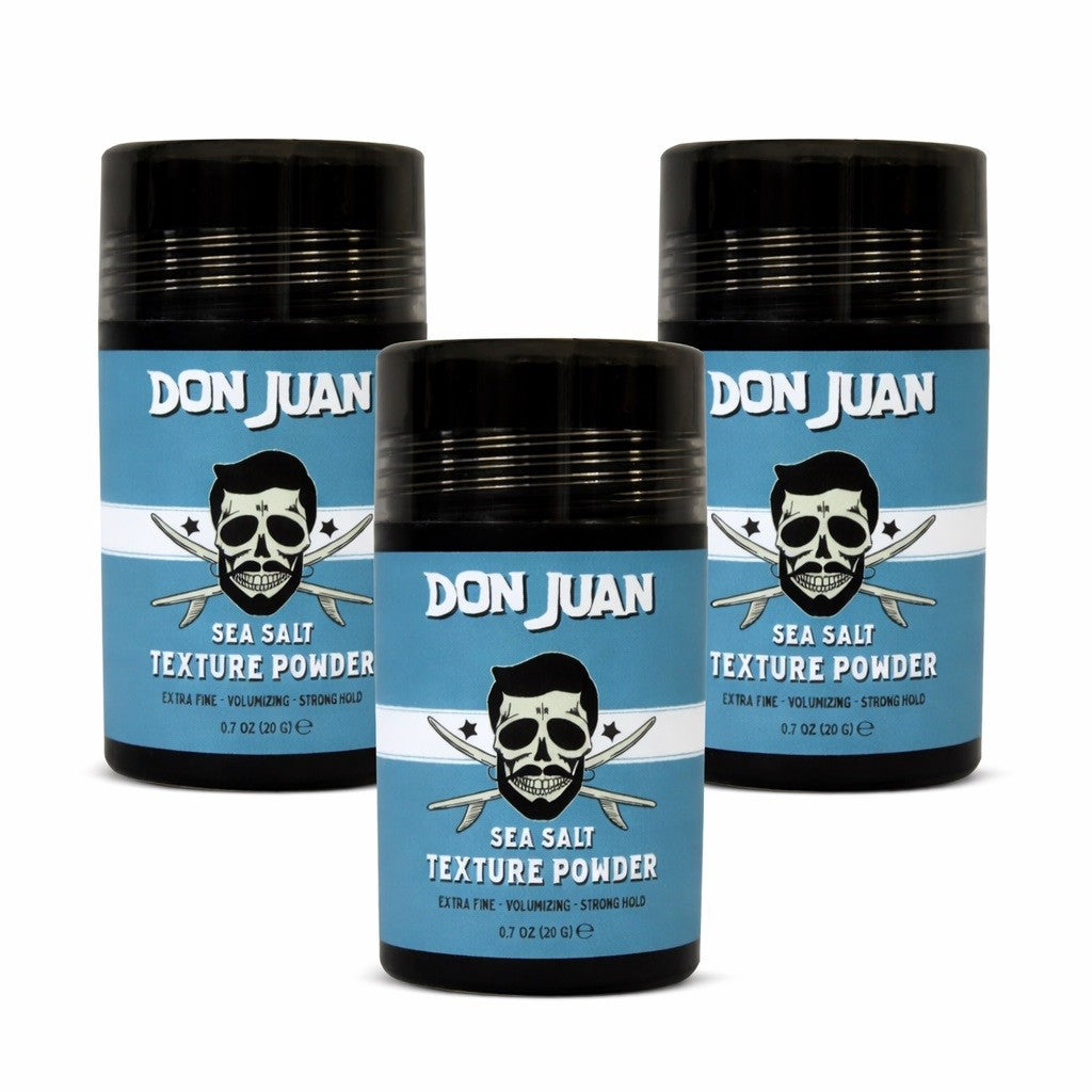 Sea Salt Hair Texture Powder Set - Strong Hold, Matte Finish, Extra Fine 3 Pack