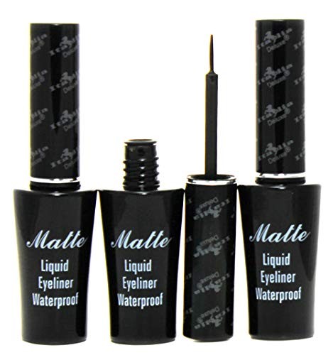 Italia Deluxe Matte Waterproof Liquid Eyeliner Set (3pcs) - Black