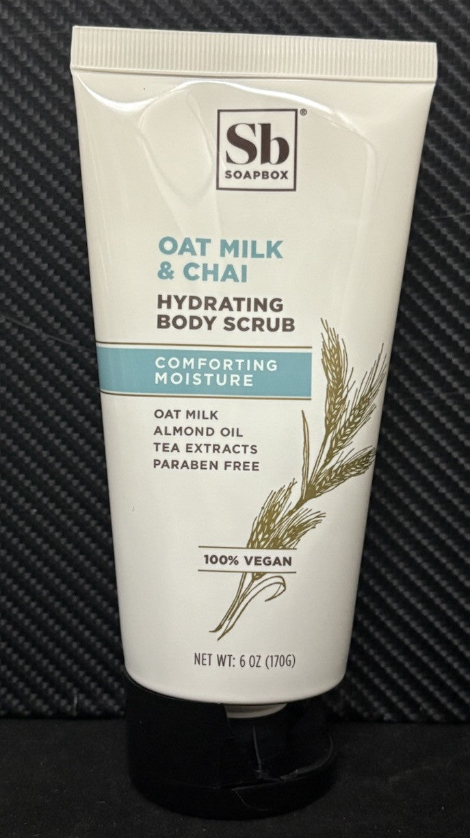 Soapbox Oat Milk & Chai Exfoliating Body Scrub Moisturizer 6oz (170g)