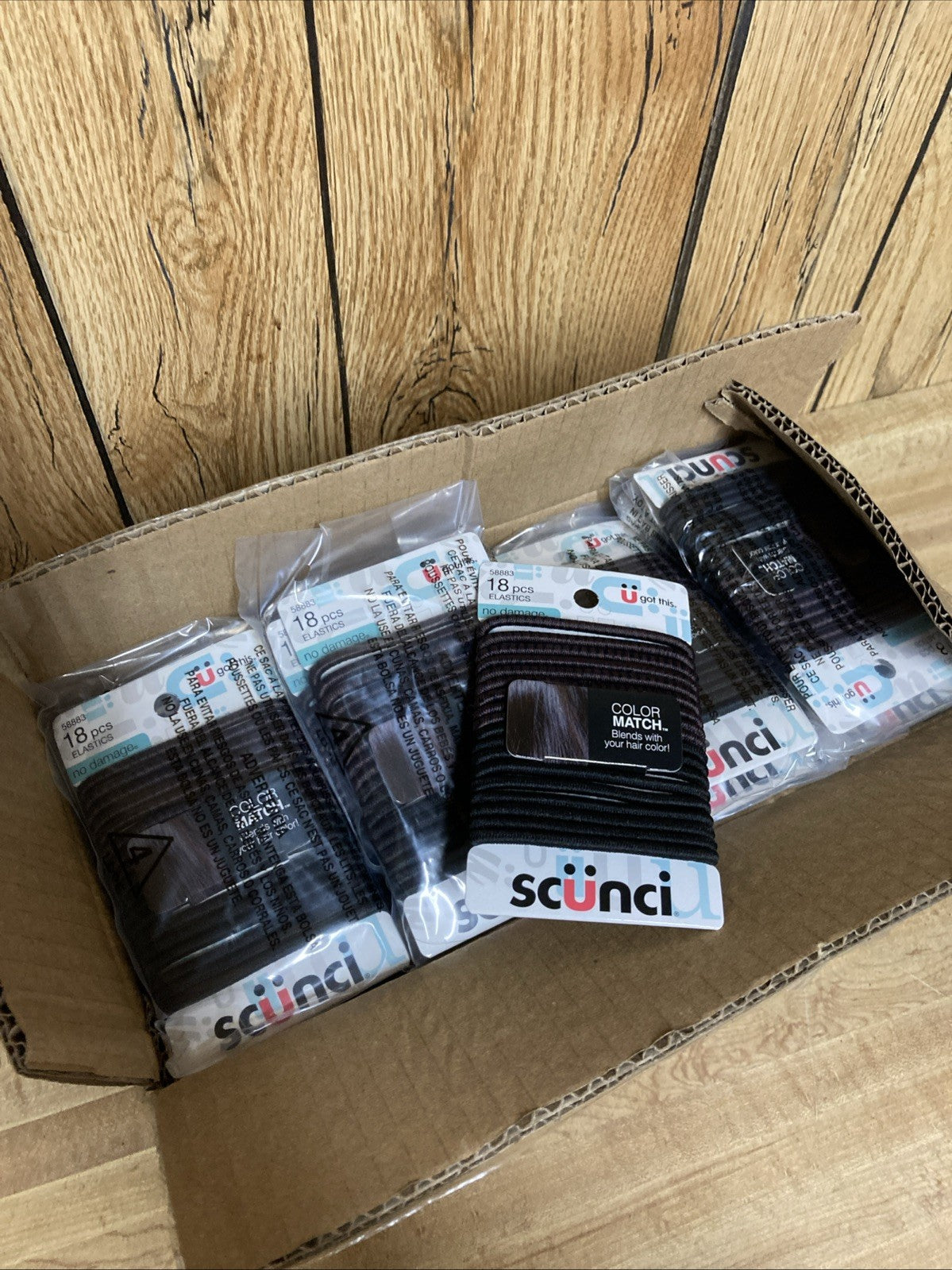 72 Pack Scunci U Got This No-Damage Color Match Hair Elastics, Black,