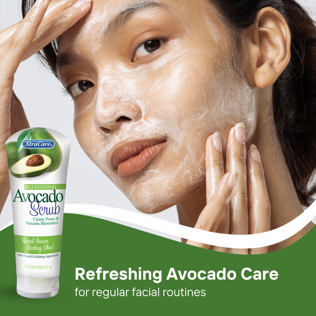XtraCare Avocado Facial Scrub – Refreshing Exfoliant Formula- 8 oz