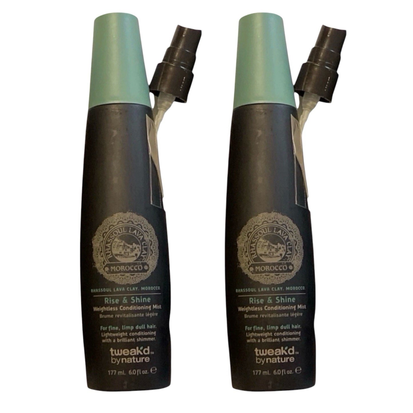 2 Pack Weightless Conditioning Mist with Pump - Rhassoul Hair Spray 6oz