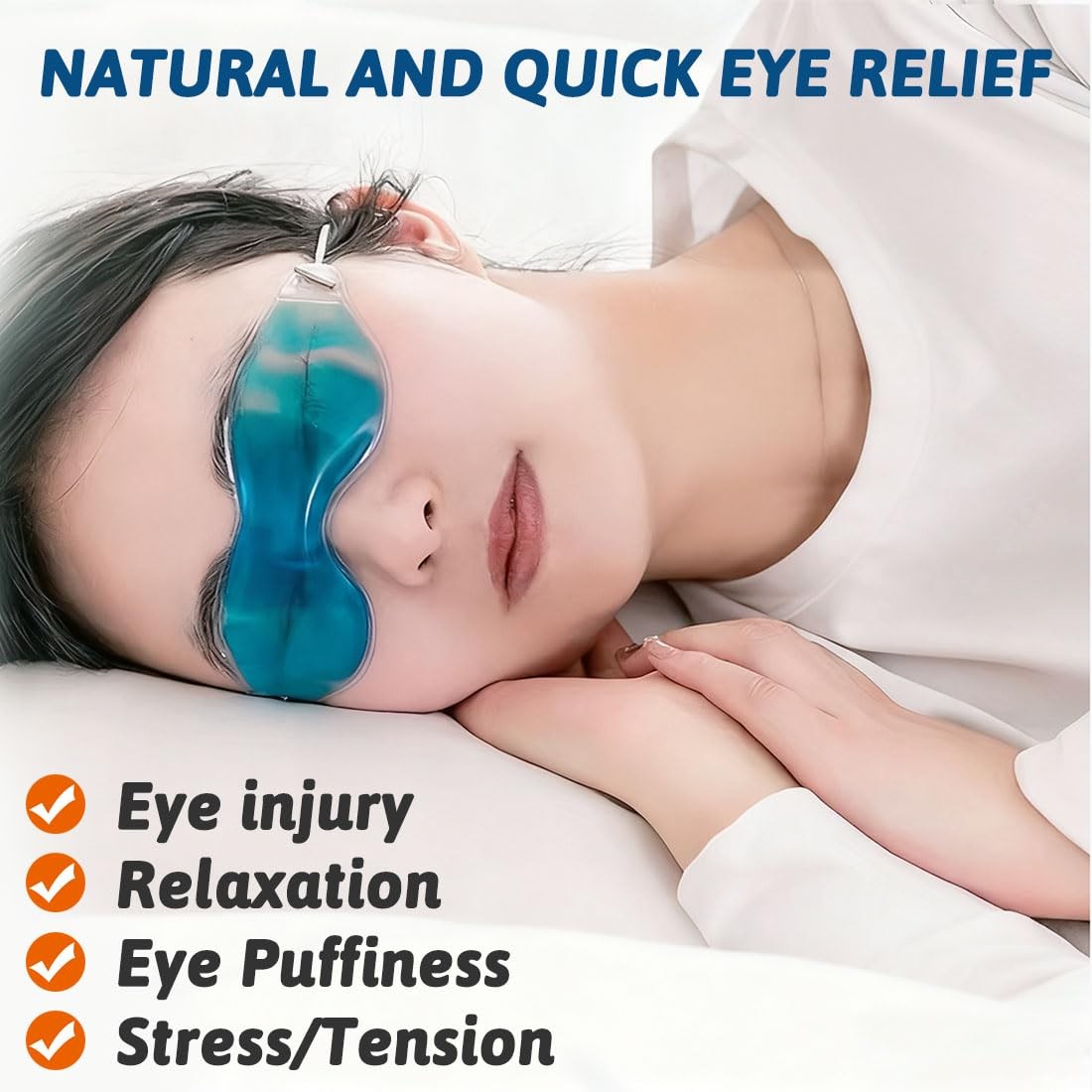 Cooling Eye Masks 4 Pack - Reusable Cold Compress for Puffy Eyes & Dark Circles