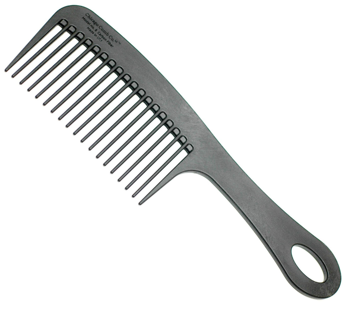 Carbon Fiber Detangling Comb 8.5 Inch for Thick Curly Hair & Beards - Made in USA