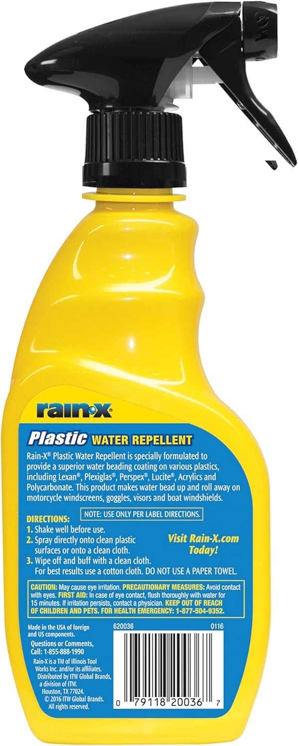 Water-Repellent Plastic Treatment for Motorcycle & Marine Windshields - 12 fl oz