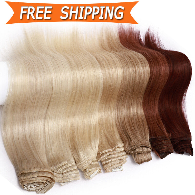 Clip-In Real Remy Human Hair Extensions for Full Head - Blonde