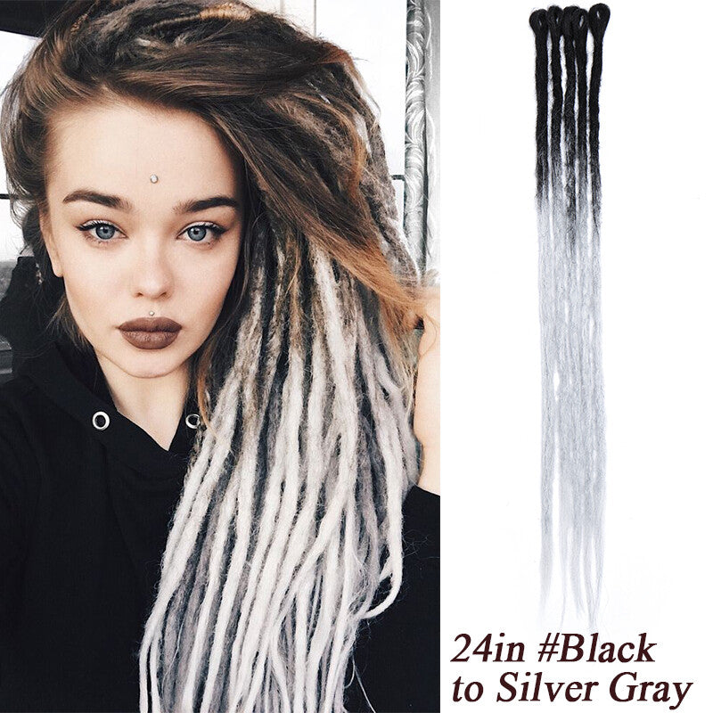 Ombre Dreads Locs Crochet Dreadlock Extensions Faux Long Natural Look
