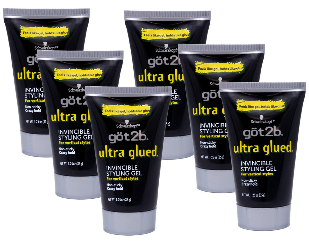Strong Hold Non-Sticky Hair Styling Gel 1.25 oz Pack of 6