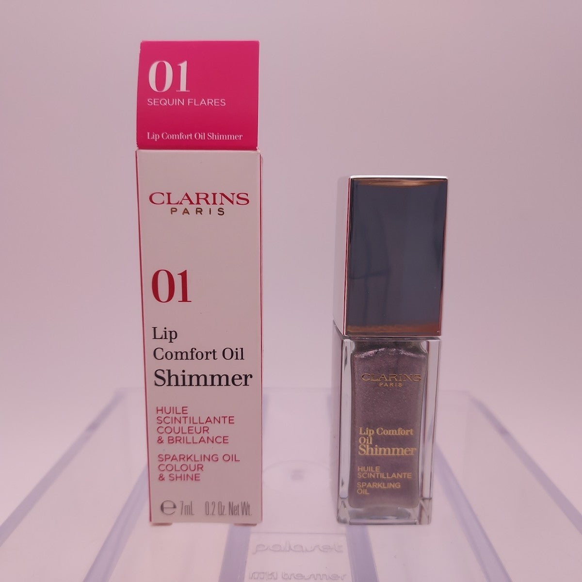 Clarins Lip Comfort Oil Shimmer 01 Sequin Flares Lip Oil 0.2oz