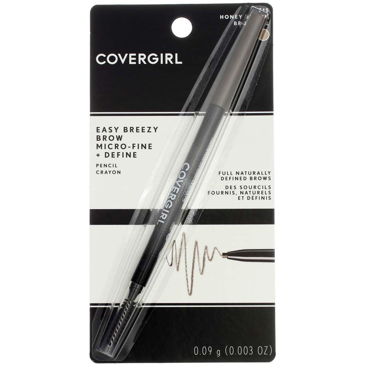 Micro-Fine Brow Pencil with Spoolie - Washable, Honey Brown