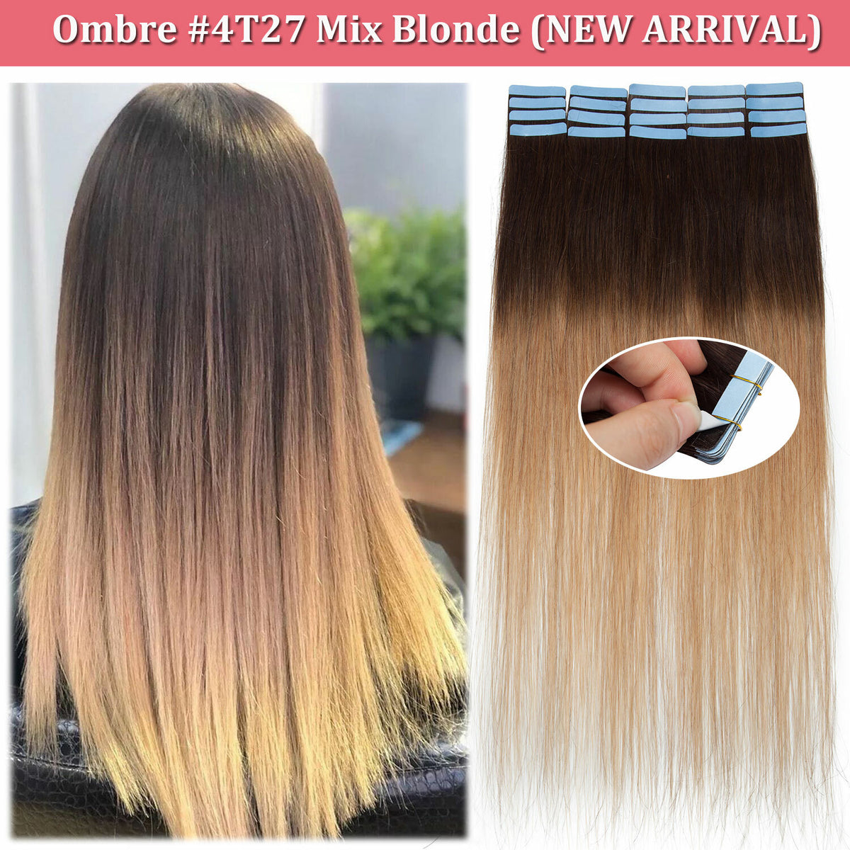 Remy Human Hair Tape Extensions - Natural, Tangle-Free, Reusable