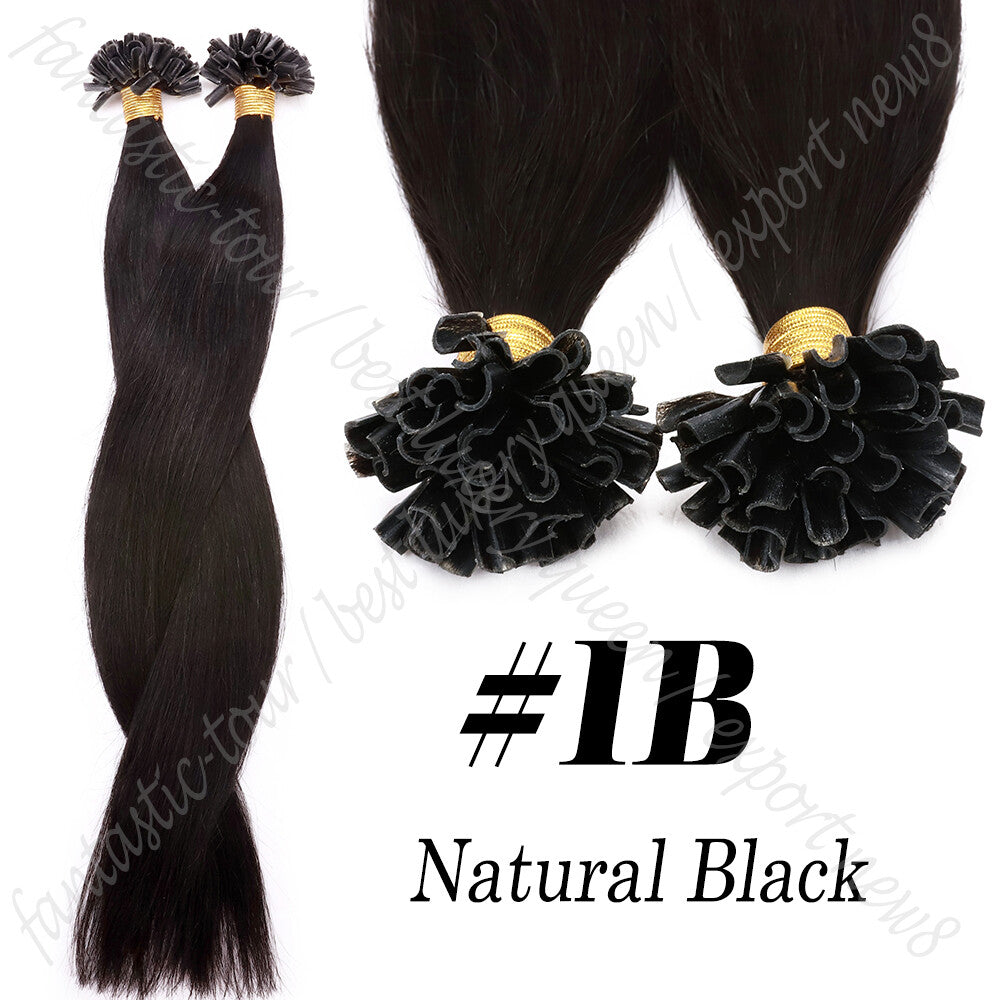 Pre Bonded Keratin Hair Extensions 100% Remy Human Hair Platinum Blonde & Natural Shades