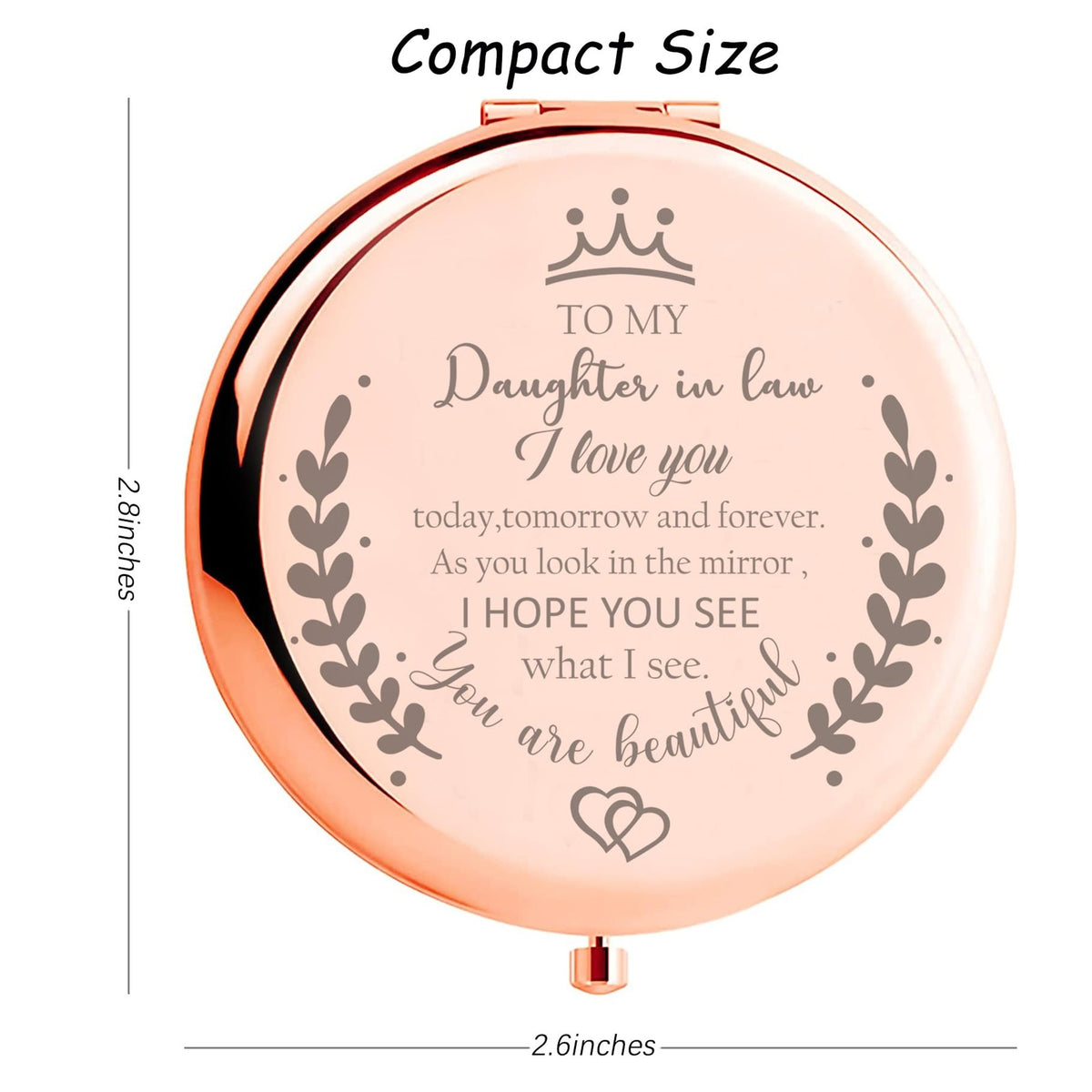 Personalized Daughter-in-Law Compact Mirror Gift from Mother-in-Law Wedding Birthday