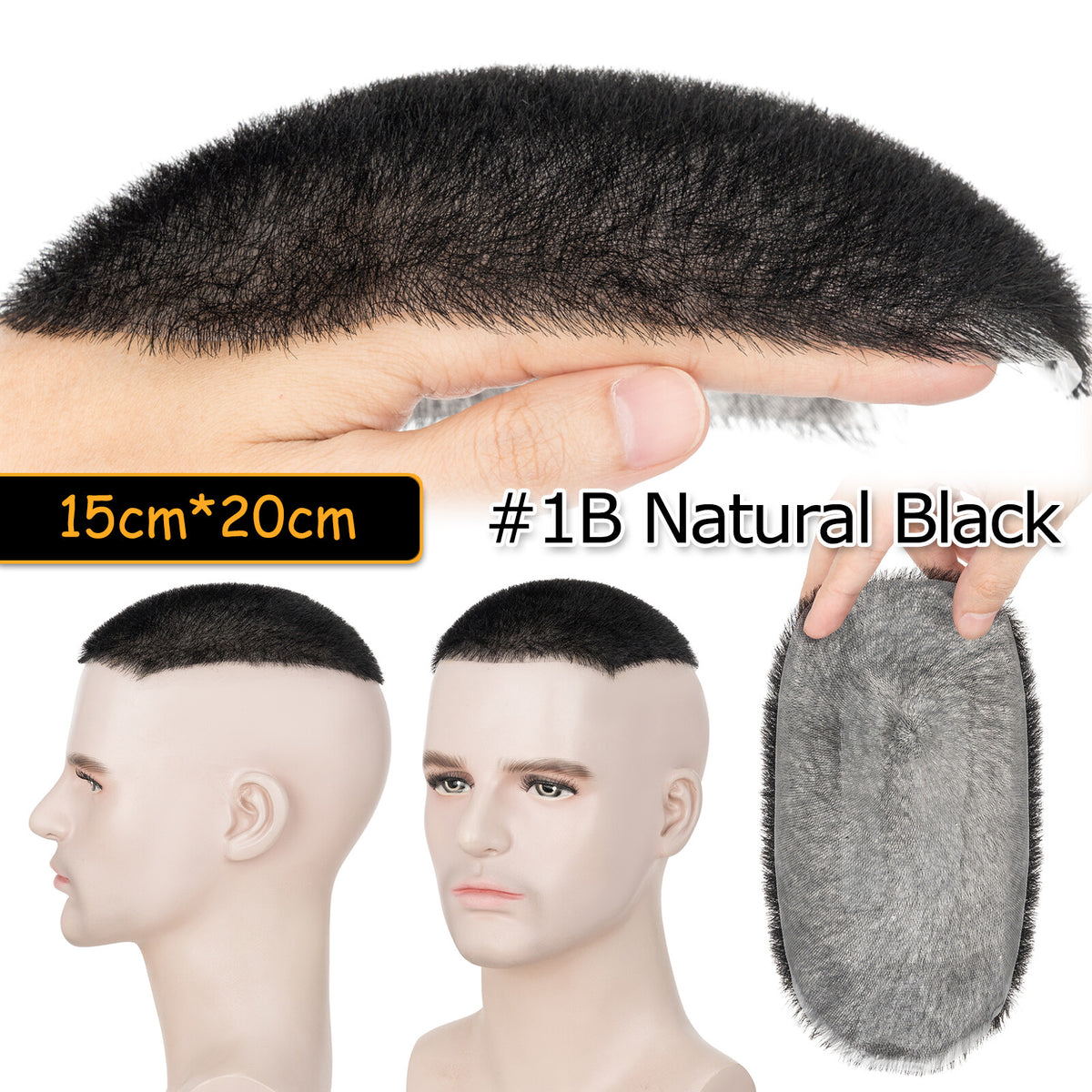 Short Human Hair Toupee for Men Buzz Cut Thin Skin Replacement System