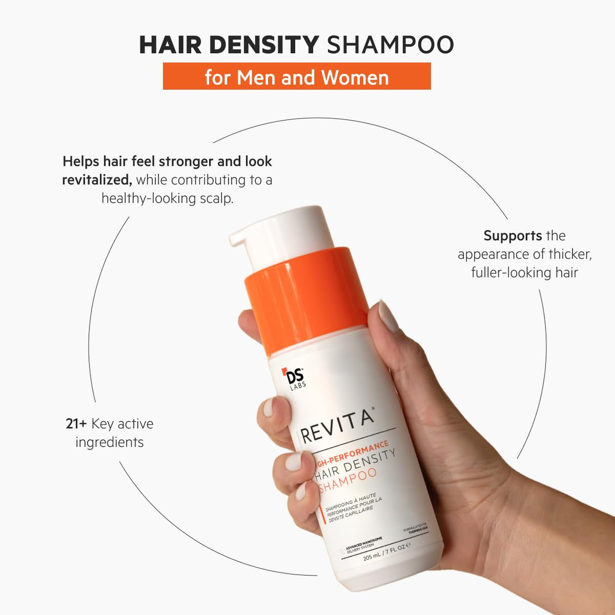 Revita Hair Density Shampoo for Thinning Hair, color safe, 205 mL,