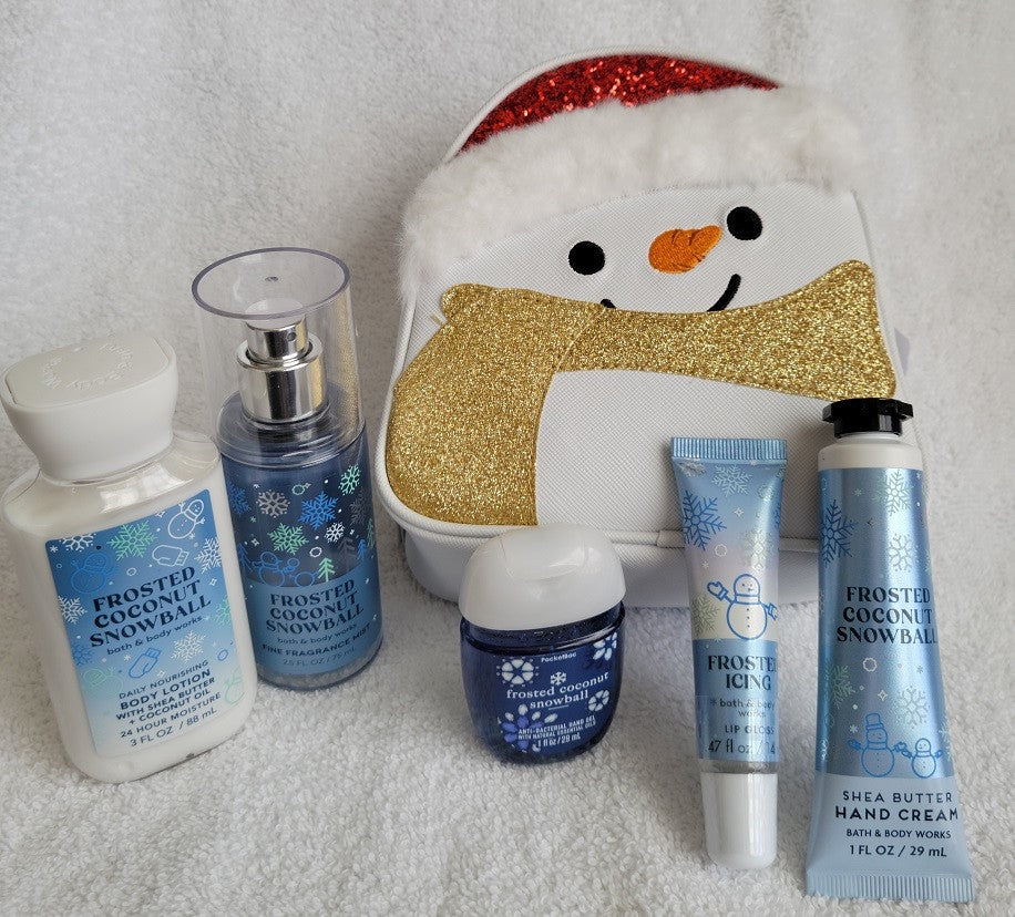 Bath & Body Works Snowman Case Travel Set with 5-Piece Fragrance Gift