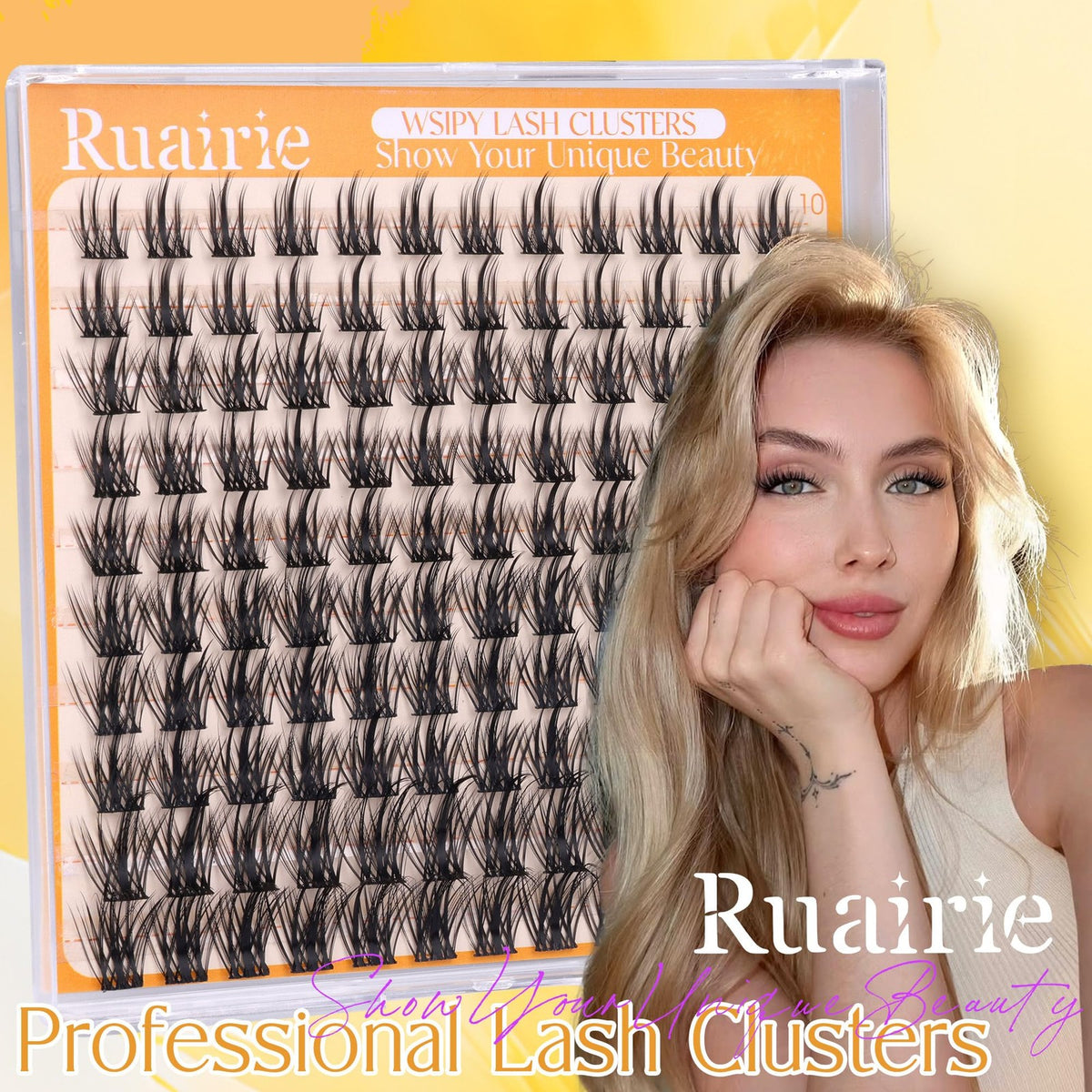 Wispy Volume Lash Clusters - 120 Count Black False Eyelashes for Natural & Glam Looks