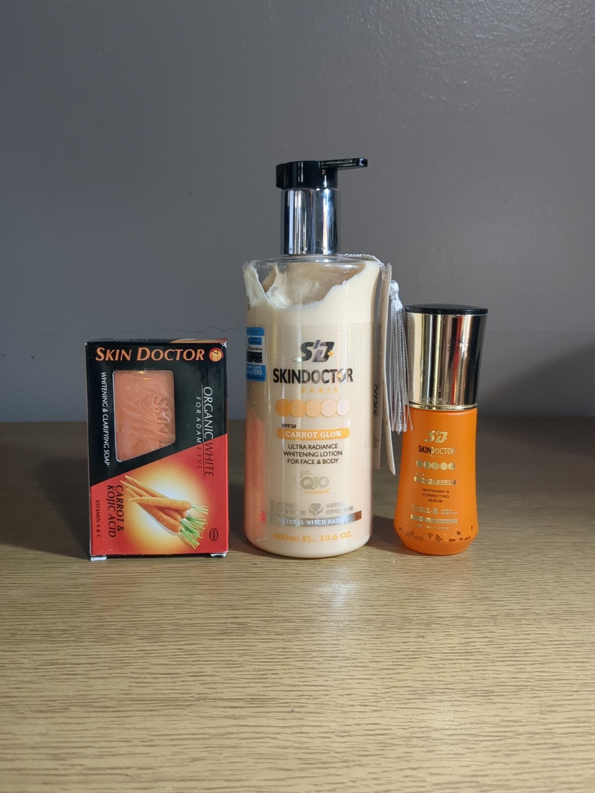 Carrot Glow Body Lotion Serum & Soap Set - Lightening, 400ml