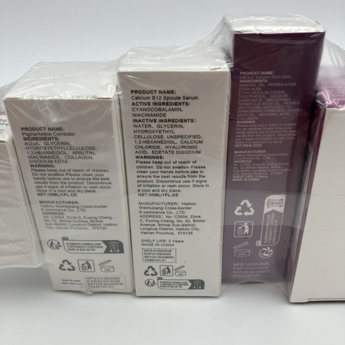 Calcium Skin Care Set with Balm Serum Eye Patches and Cream