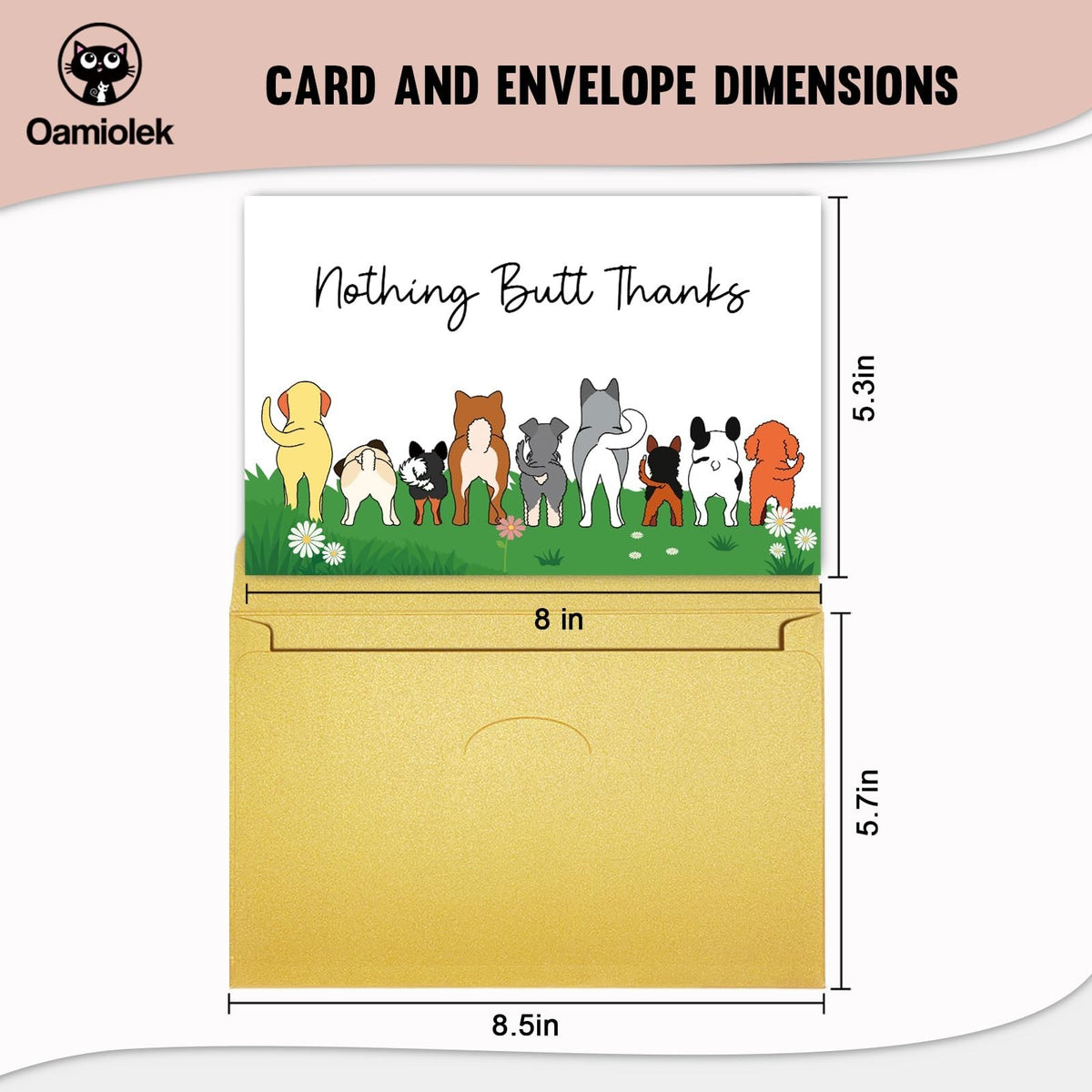 Funny Dog Thank You Card for Dog Owners - Cute Appreciation Card with Doggy Butt Humor