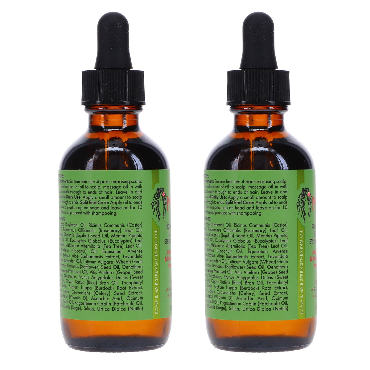 Hair Growth Oil with Rosemary & Mint - 2 oz, 3 Pack - Strengthening & Nourishing