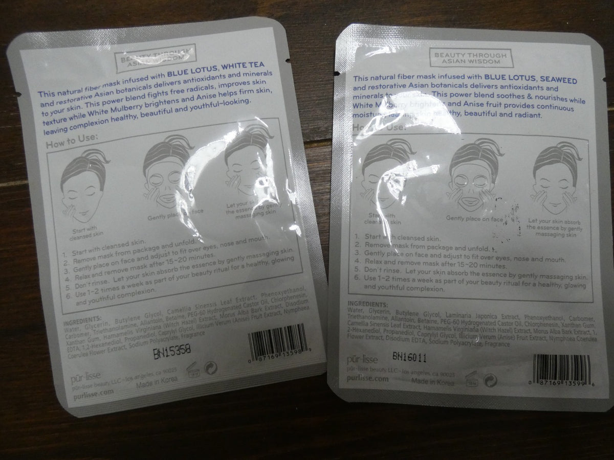 Blue Lotus + White Tea Sheet Face Masks Set of 2