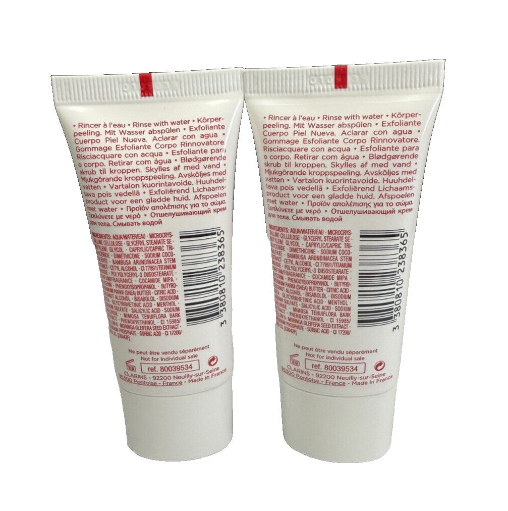 Clarins Exfoliating Body Scrub 2 oz Lot Set (2 x 1 oz) Luxury Care NEW